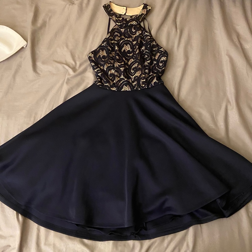 blue formal dress